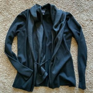 Eileen Fisher silk cardigan with silk scarf/shawl collar